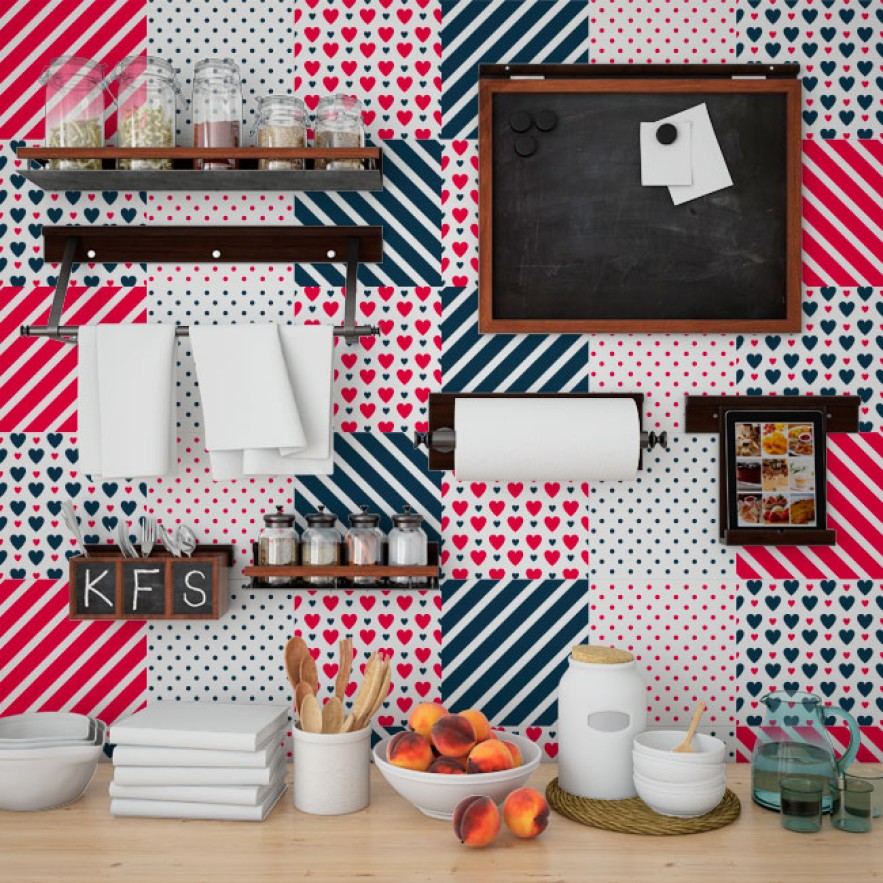 Vinilos adhesivos para azulejos geométricos (24 unidades)